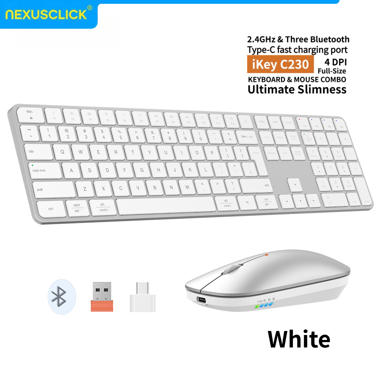 Gaming Keyboard That Is Quiet - Bezprzewodowy zestaw klawiatury i myszy NexusClick