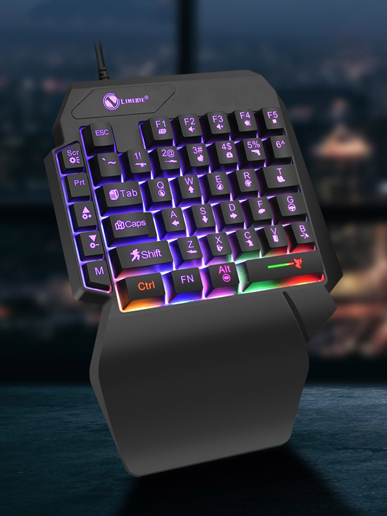 Gaming Keyboard 1 Hand - Mechaniczna jednoręczna przewodowa klawiatura do lekkich