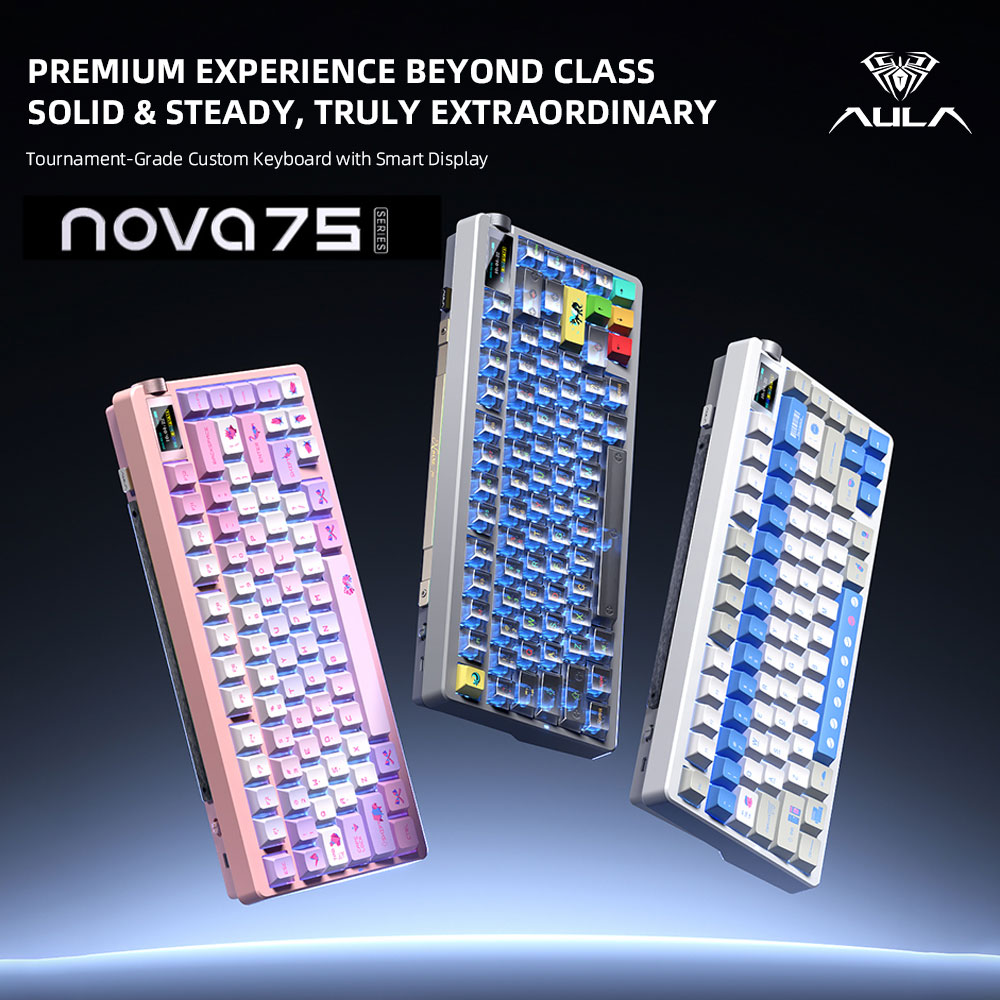 Gaming Keyboard Hot Swappable - Nowa bezprzewodowa klawiatura mechaniczna AULA NOVA75