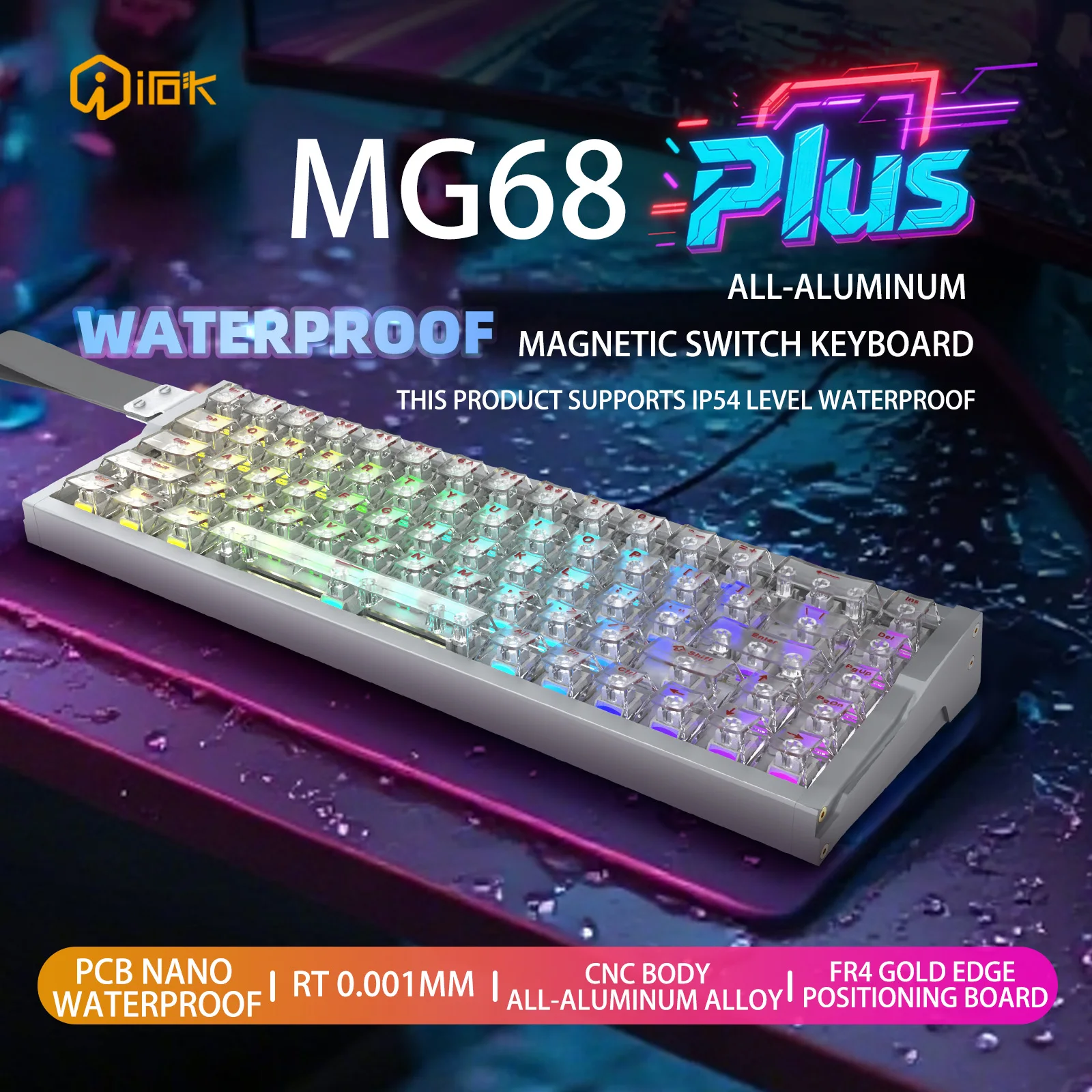 Gaming Keyboard Hot Swappable - IROK MG68 PRO 8K Magnetyczny Przełącznik