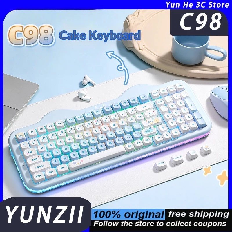 Gaming Keyboard That Is Quiet - Klawiatura YUNZII C98 Tri-mode Cicha Mechaniczna