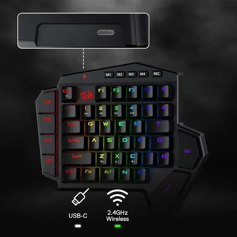 Nowa bezprzewodowa, jednoręczn – Gaming Keyboard 1 Hand recenzja i cena