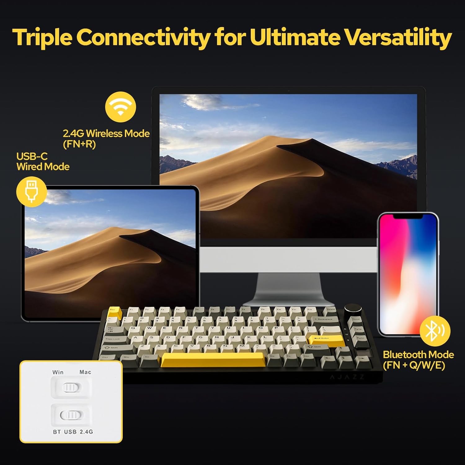 AJAZZ AK820 PRO Trójbryzgowa K – Gaming Keyboard Hot Swappable recenzja i cena