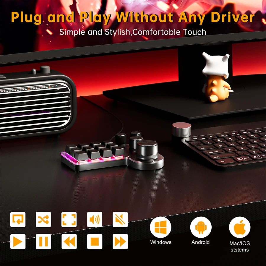 12 Klawiszy 4 Pokrętła Program – Gaming Keyboard Hot Swappable recenzja i cena