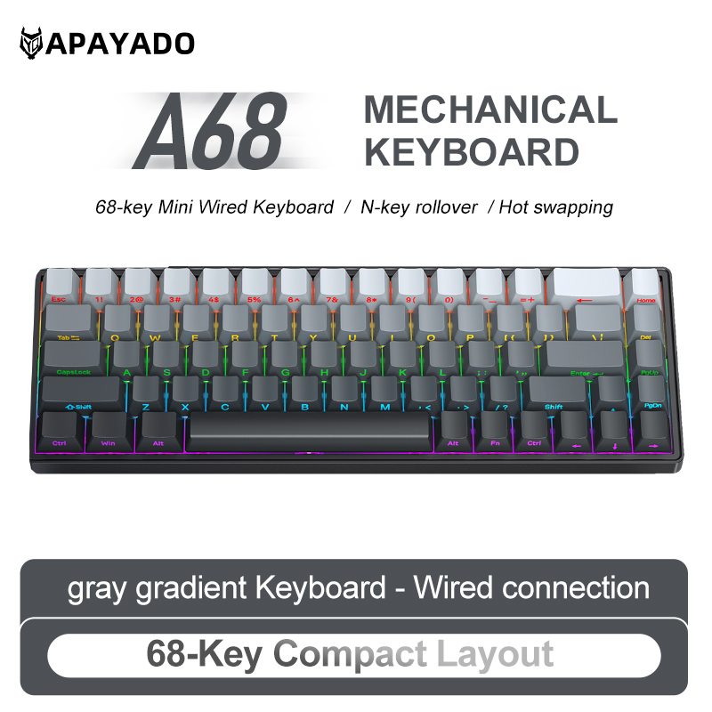 APAYADO A68 Przewodowa Klawiat – Gaming Keyboard Mobile recenzja i cena