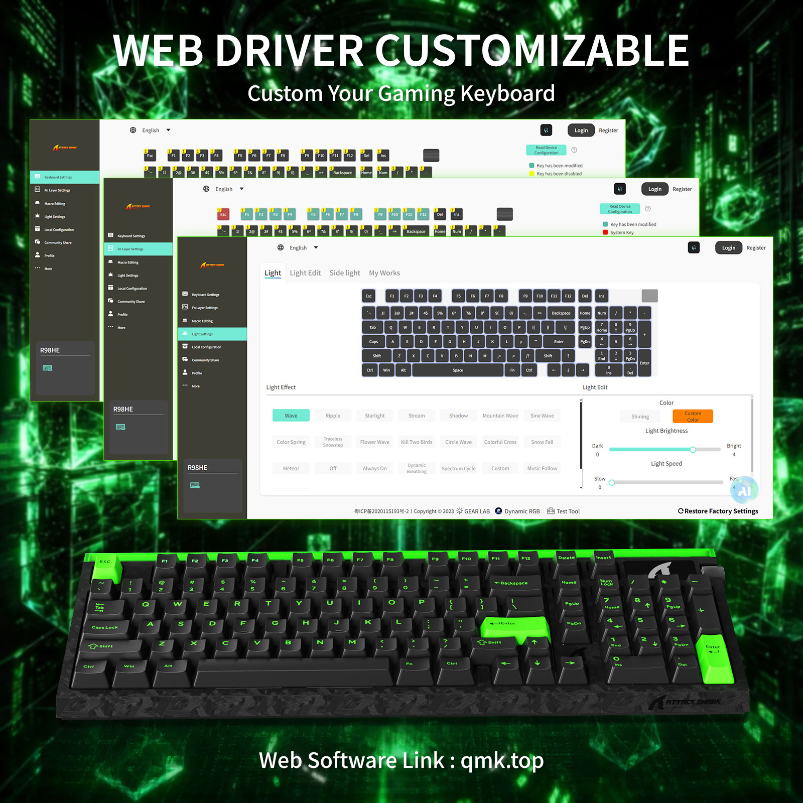 ATTACK SHARK R98 HE z kablem C – Gaming Keyboard Hot Swappable recenzja i cena